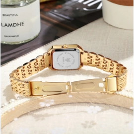 A Classic Fashion Women's Business Quartz Watch. Stainless Steel Strap With Square Dial. For Daily Life