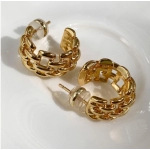 2022 New European and American Hemp Chain Woven Circle Earrings For Women Korean Fashion Jewelry Design Personalized Earrings