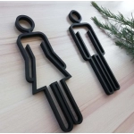 Toilet Symbol Adhesive Backed Bathroom Toilet Door Sign for Hotel,Office,Home,Restaurant