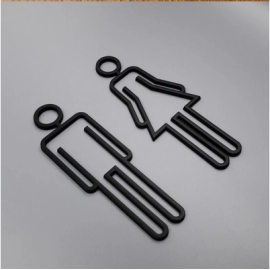 Toilet Symbol Adhesive Backed Bathroom Toilet Door Sign for Hotel,Office,Home,Restaurant