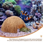 Coconut Hideout House Snake for Habitat Reptile Hermit Crab Tank Cave Leopard Gecko Humid Large Accessories