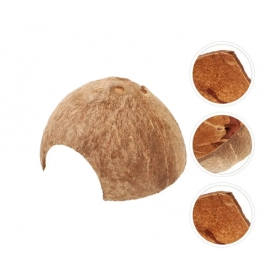 Coconut Hideout House Snake for Habitat Reptile Hermit Crab Tank Cave Leopard Gecko Humid Large Accessories