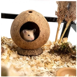 Coconut Hut Hamster House Bed Nest Hamster Accessories for Gerbils Mice Small Animal Cage Habitat Decor Wholesale