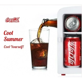 4L Mini Refrigerator Coca-Cola Multifunction Cosmetic Dormitory Warmer Cooler Fridge for Home Car Small Portable Fridge 12V/220V