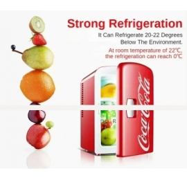 4L Mini Refrigerator Coca-Cola Multifunction Cosmetic Dormitory Warmer Cooler Fridge for Home Car Small Portable Fridge 12V/220V