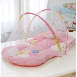 New Portable Folding Baby Bedding Crib Netting Baby Bed Infant Mosquito Nets Foldable with Cotton Pillows