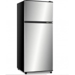 Compact Refrigerator 3.8 Cu Ft 2 Door Mini Fridge with Freezer for Apartment, Dorm, Office, Family, Basement, Garage - Silver