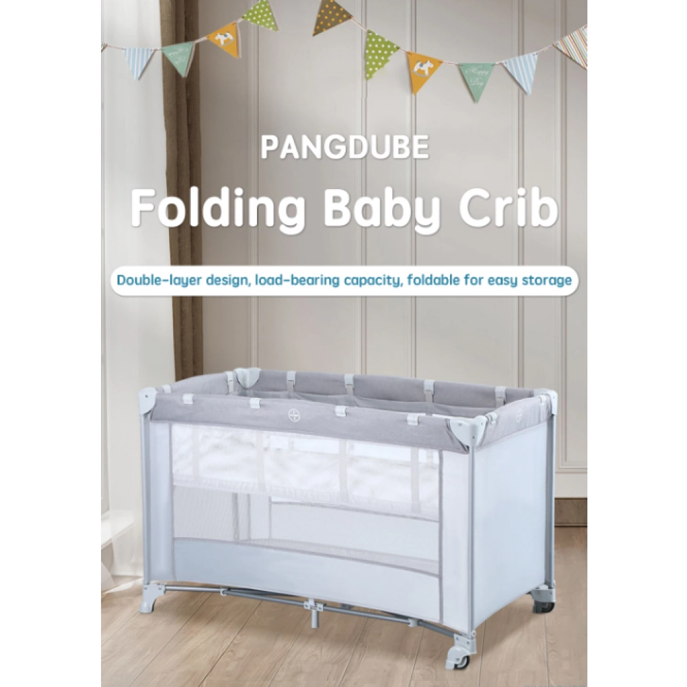 PANGDUBE 125*65cm Baby Crib 0 To 3 Years Old Kids Bed with Wheels Portable Crib for Baby Playpen Multifunctional Safety Fence PANGDUBE 125*65cm Baby Crib 0 To 3 Years Old Kids Bed with Wheels Portable Crib for Baby Playpen Multifunctional Safety Fence